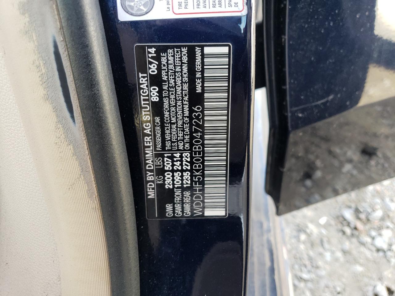 2014 Mercedes-Benz E 350 VIN: WDDHF5KB0EB047236 Lot: 84966104