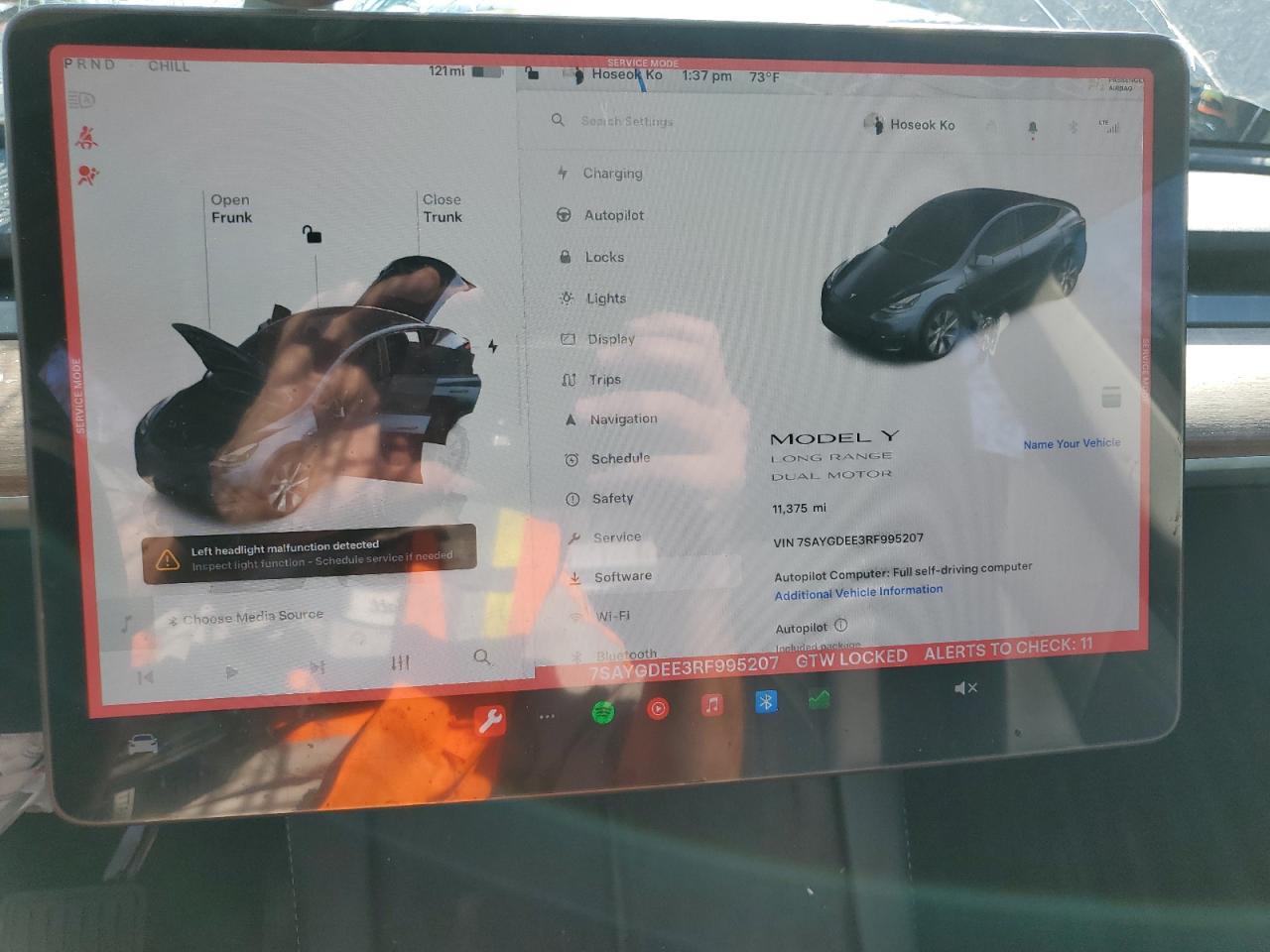 2024 Tesla Model Y VIN: 7SAYGDEE3RF995207 Lot: 86580494