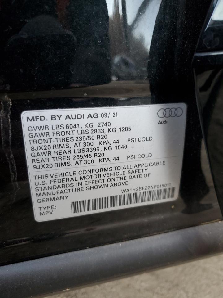 VIN WA1H2BFZ2NP015011 2022 AUDI Q4 E-TRON no.14