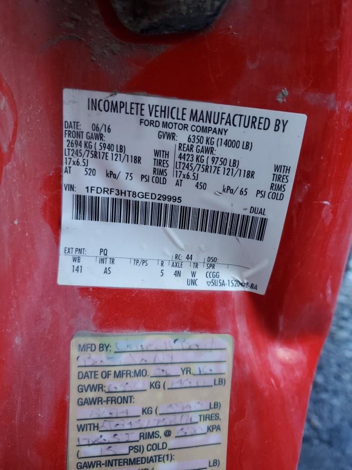 1FDRF3HT8GED29995 FORD F350 2016