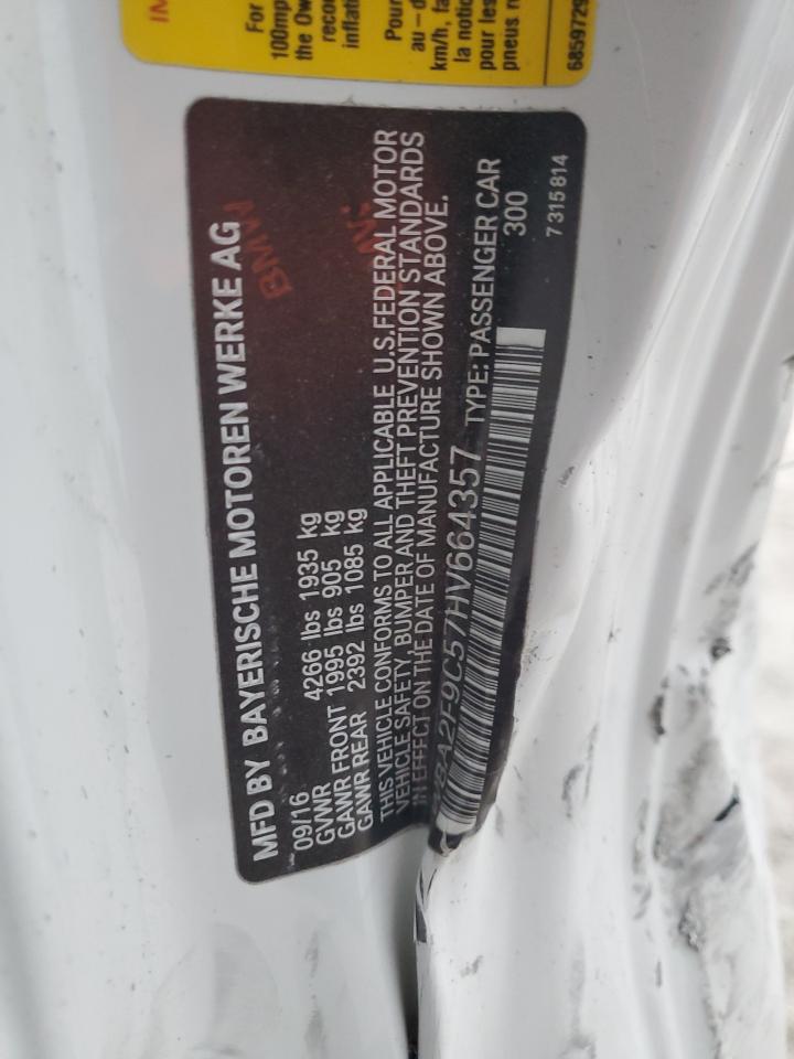 2017 BMW 230I VIN: WBA2F9C57HV664357 Lot: 83875534