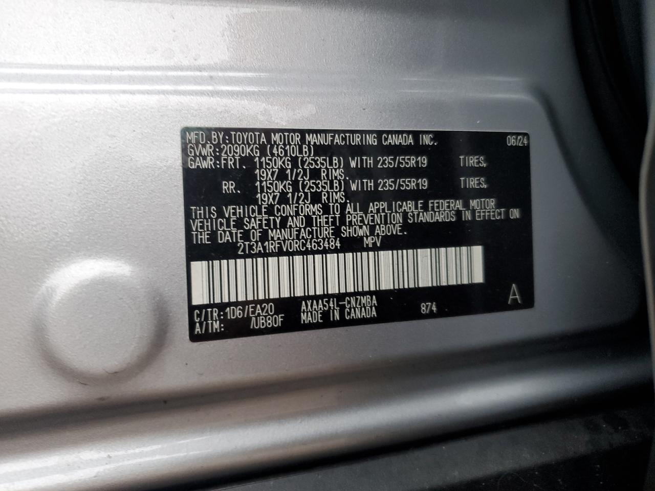 2T3A1RFV0RC463484 TOYOTA RAV4 2024