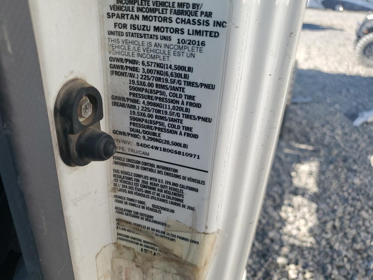 2016 Isuzu Npr Hd VIN: 54DC4W1B0GS810971 Lot: 84239974