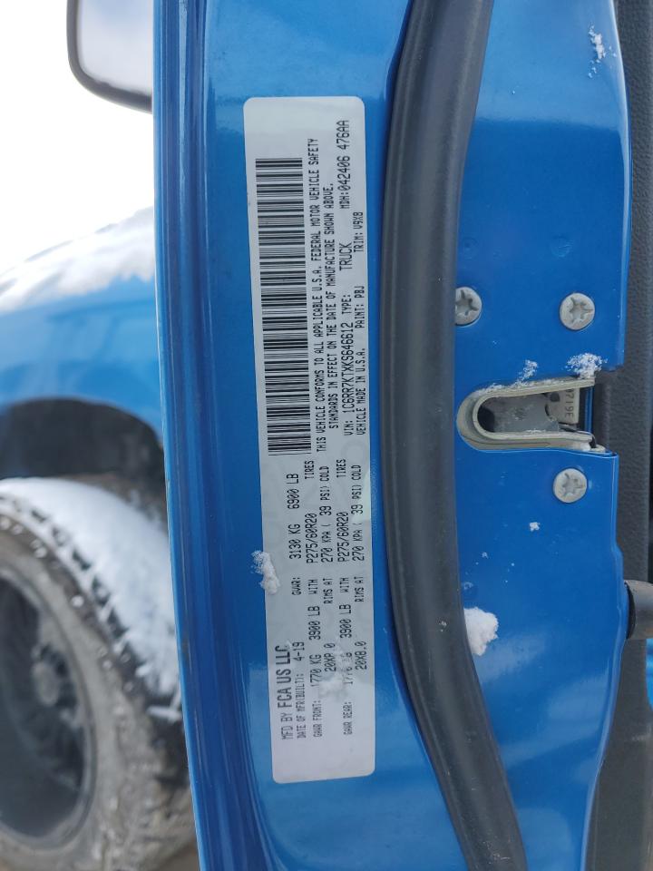 2019 Ram 1500 Classic Tradesman VIN: 1C6RR7KTXKS646612 Lot: 84824334