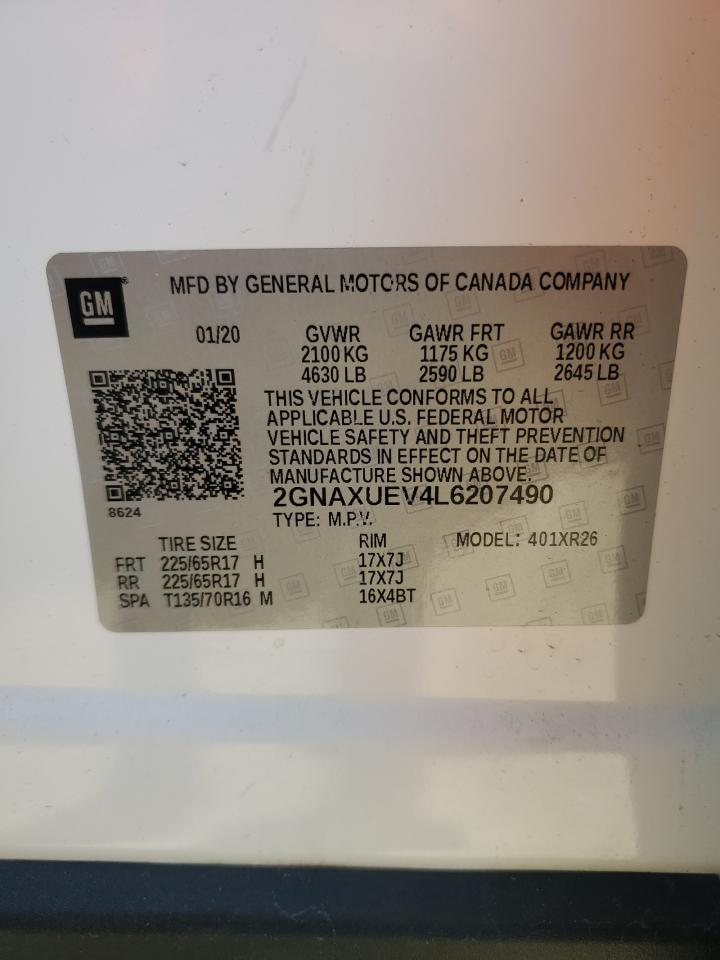 2GNAXUEV4L6207490 CHEVROLET EQUINOX 2020
