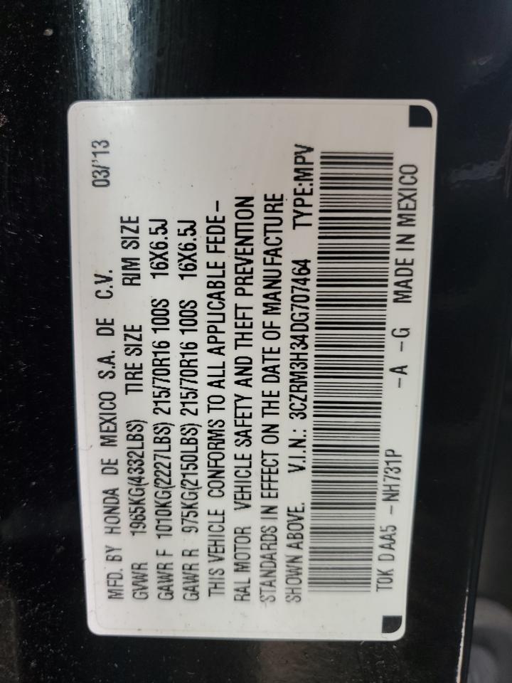 2013 Honda Cr-V Lx VIN: 3CZRM3H34DG707464 Lot: 86071664