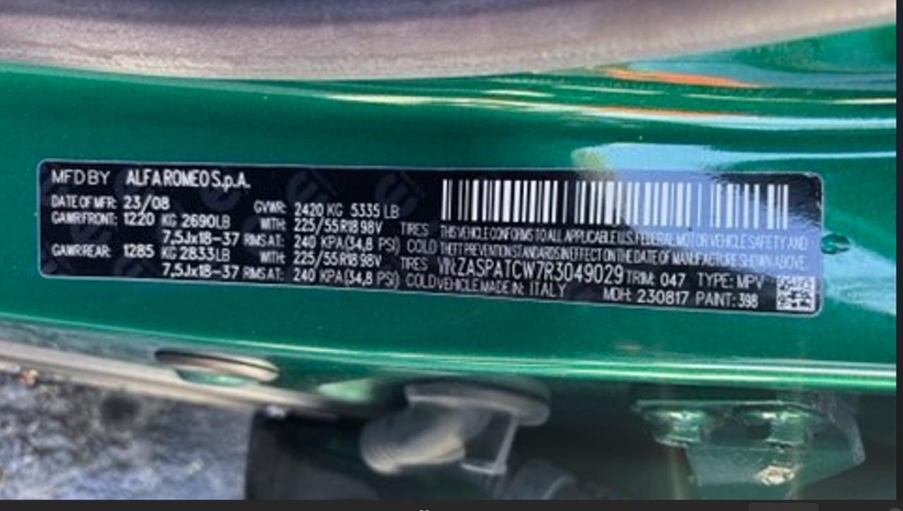 2024 Alfa Romeo Tonale Ti VIN: ZASPATCW7R3049029 Lot: 84256584
