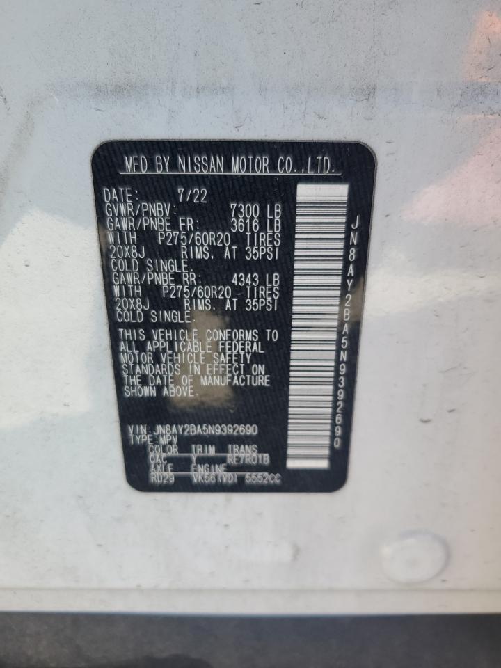 JN8AY2BA5N9392690 NISSAN ARMADA 2022