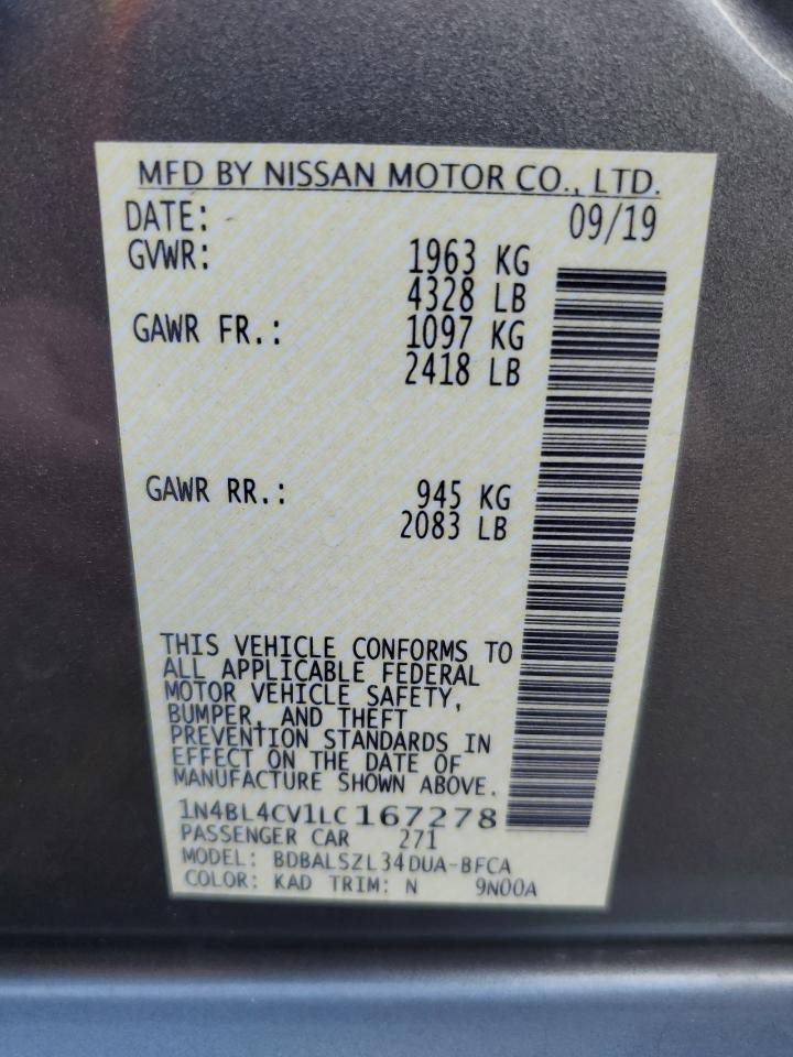 1N4BL4CV1LC167278 NISSAN ALTIMA 2020