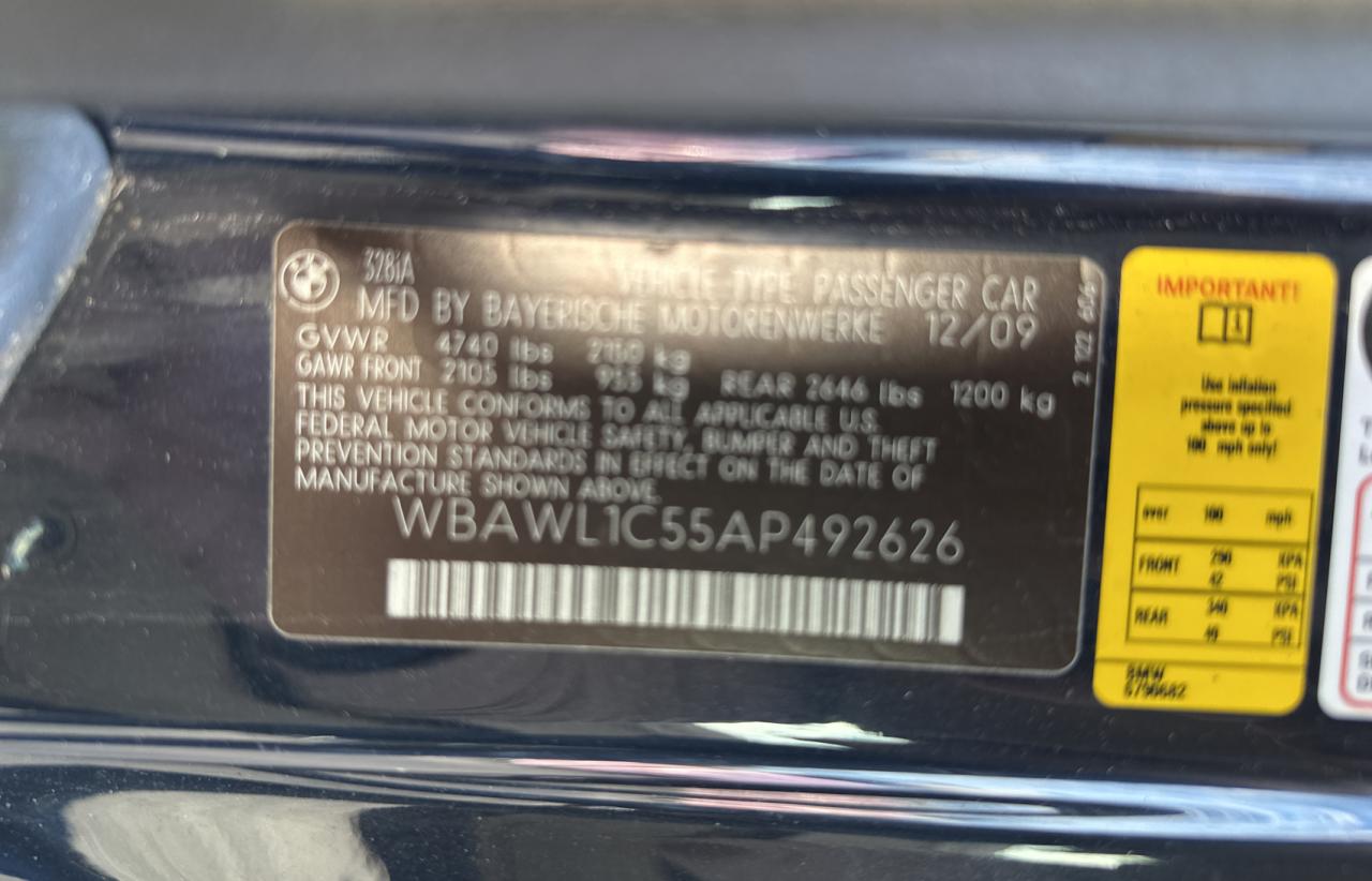 2010 BMW 328 I VIN: WBAWL1C55AP92626 Lot: 87438044
