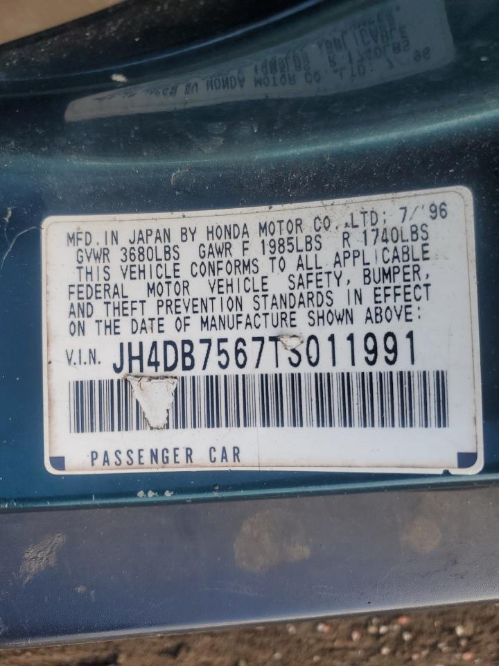 1996 Acura Integra Se VIN: JH4DB7567TS011991 Lot: 87068214