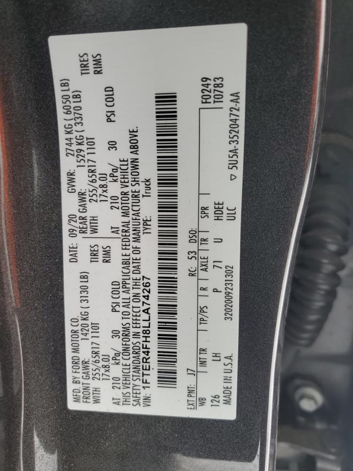 1FTER4FH8LLA74267 FORD RANGER 2020