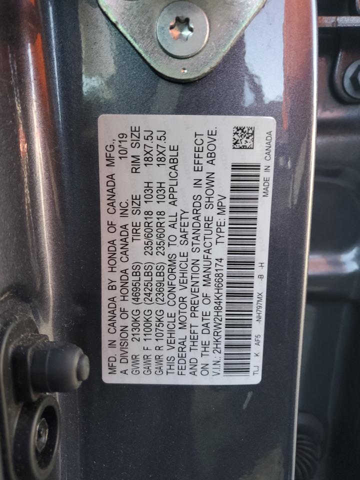 VIN 2HKRW2H84KH668174 2019 HONDA CRV no.13