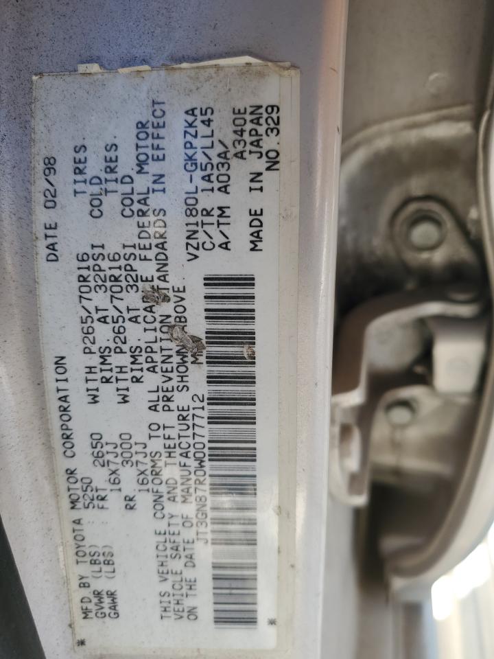 1998 Toyota 4Runner Limited VIN: JT3GN87R0W0077712 Lot: 84120984