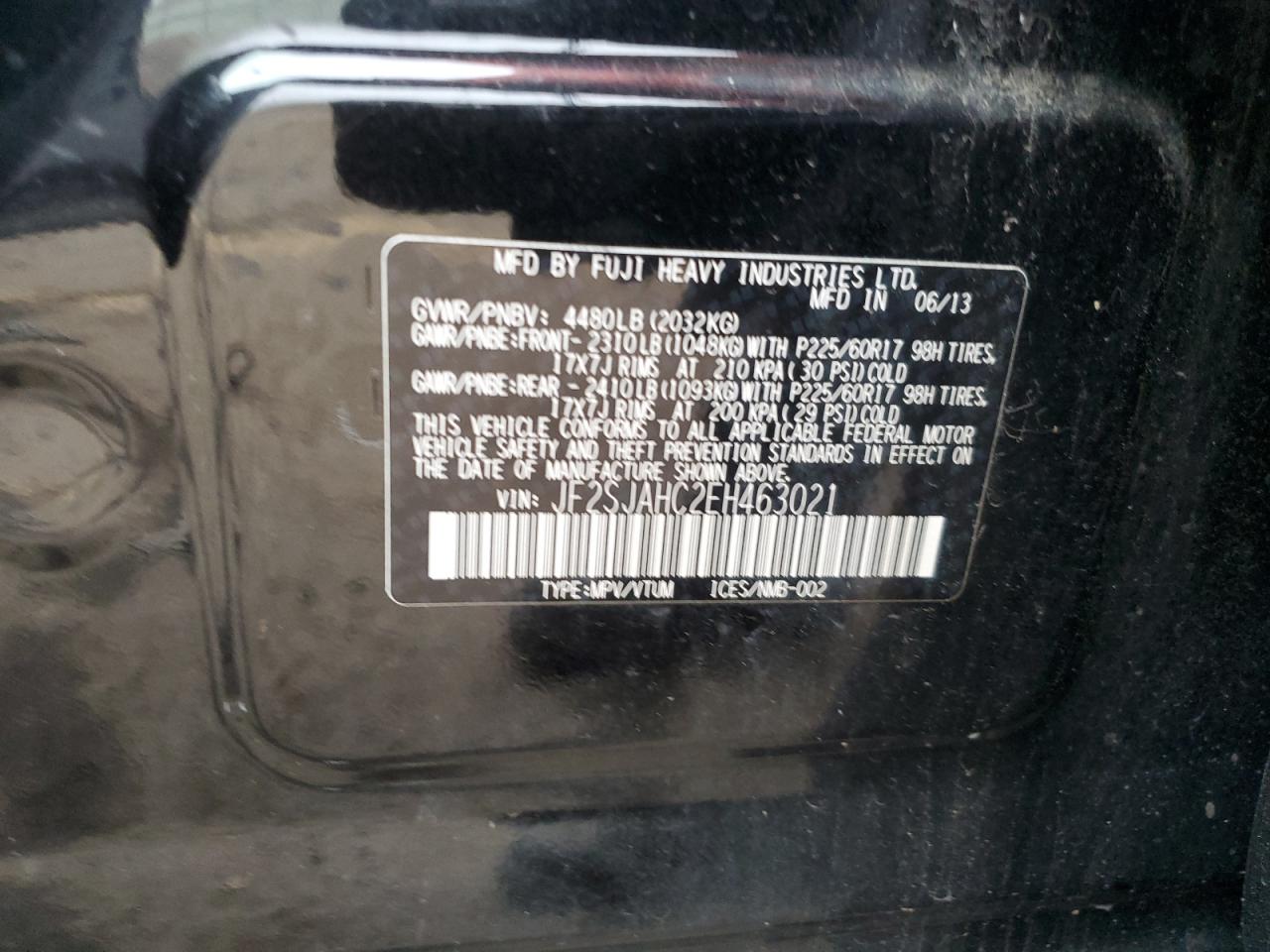 2014 Subaru Forester 2.5I Limited VIN: JF2SJAHC2EH463021 Lot: 83896864