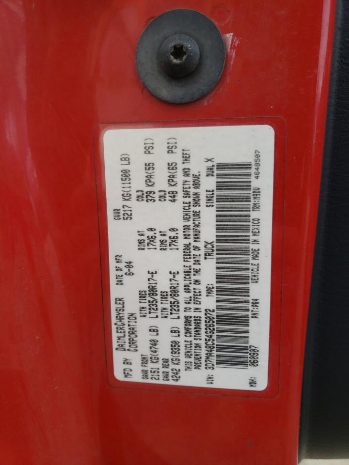 2004 Dodge Ram 3500 St VIN: 3D7MA48C54G265072 Lot: 83578224