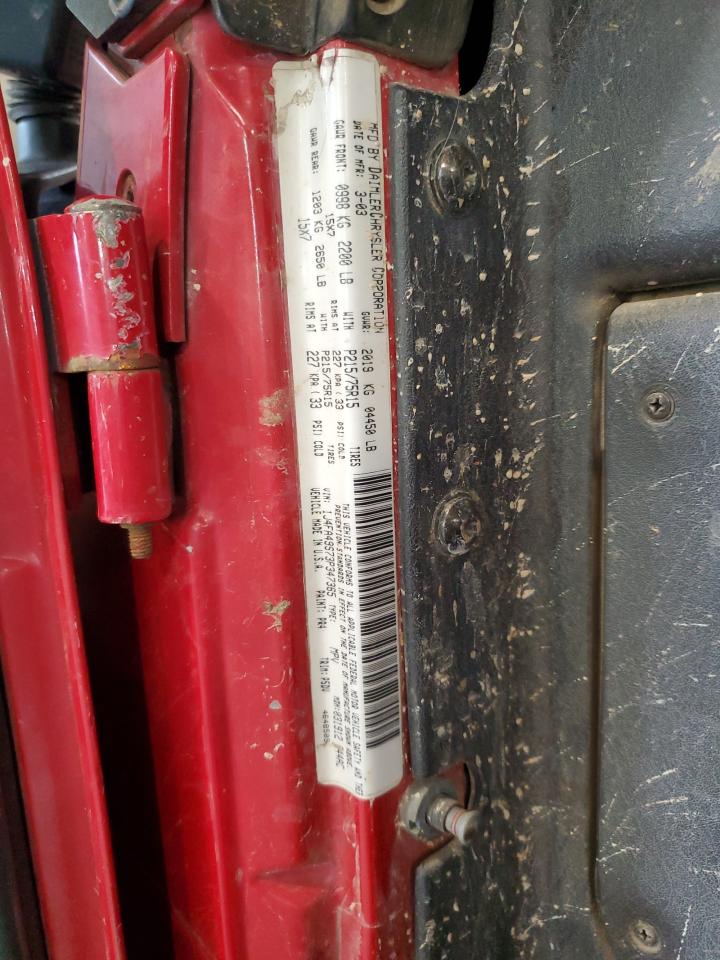 2003 Jeep Wrangler / Tj Sport VIN: 1J4FA49S73P347365 Lot: 86733944