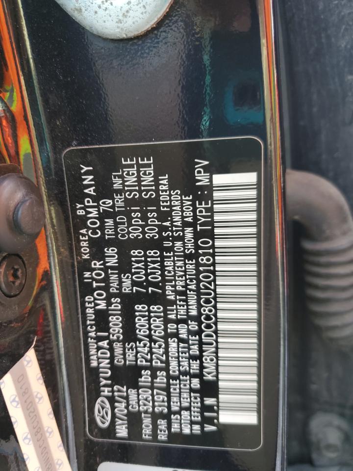 2012 Hyundai Veracruz Gls VIN: KM8NUDCC8CU201810 Lot: 85728494