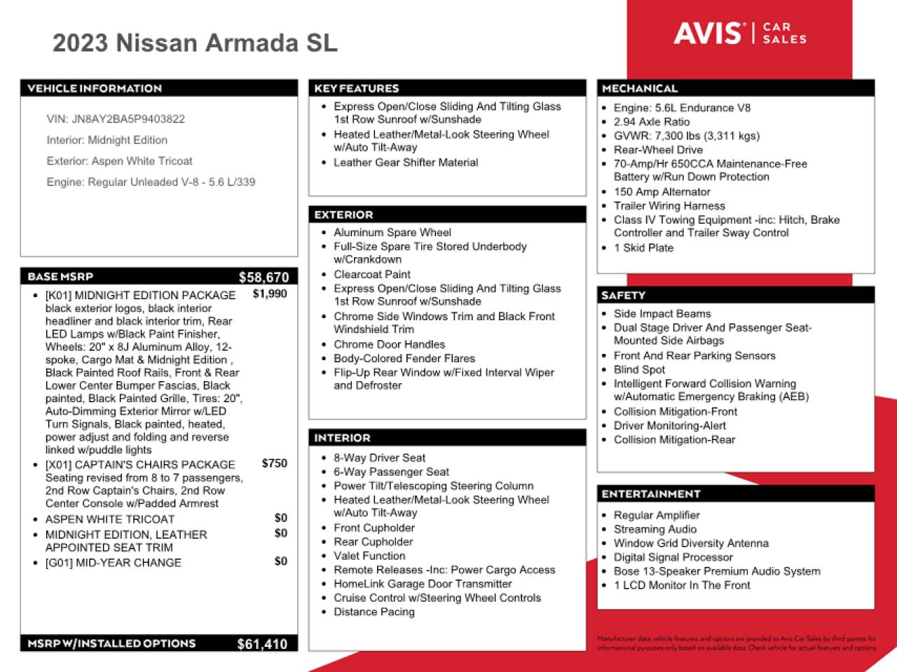 VIN JN8AY2BA5P9403822 2023 NISSAN ARMADA no.13