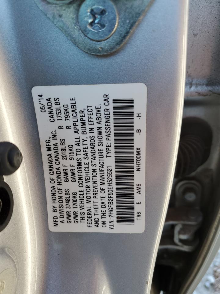 VIN 2HGFB2F50EH525521 2014 HONDA CIVIC no.12