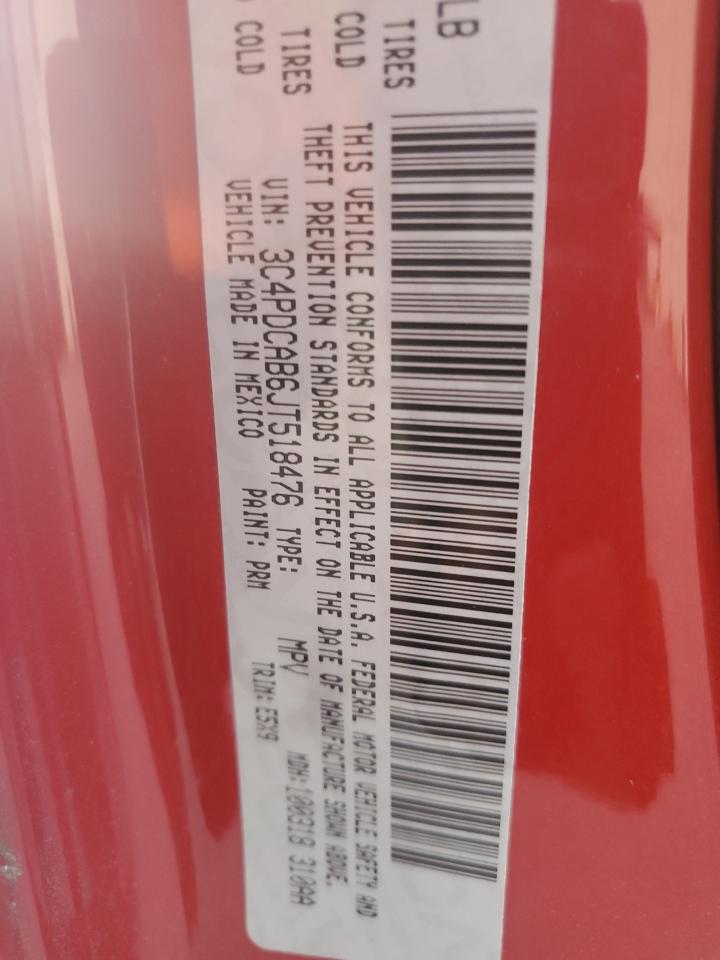 2018 Dodge Journey Se VIN: 3C4PDCAB6JT518476 Lot: 82650694