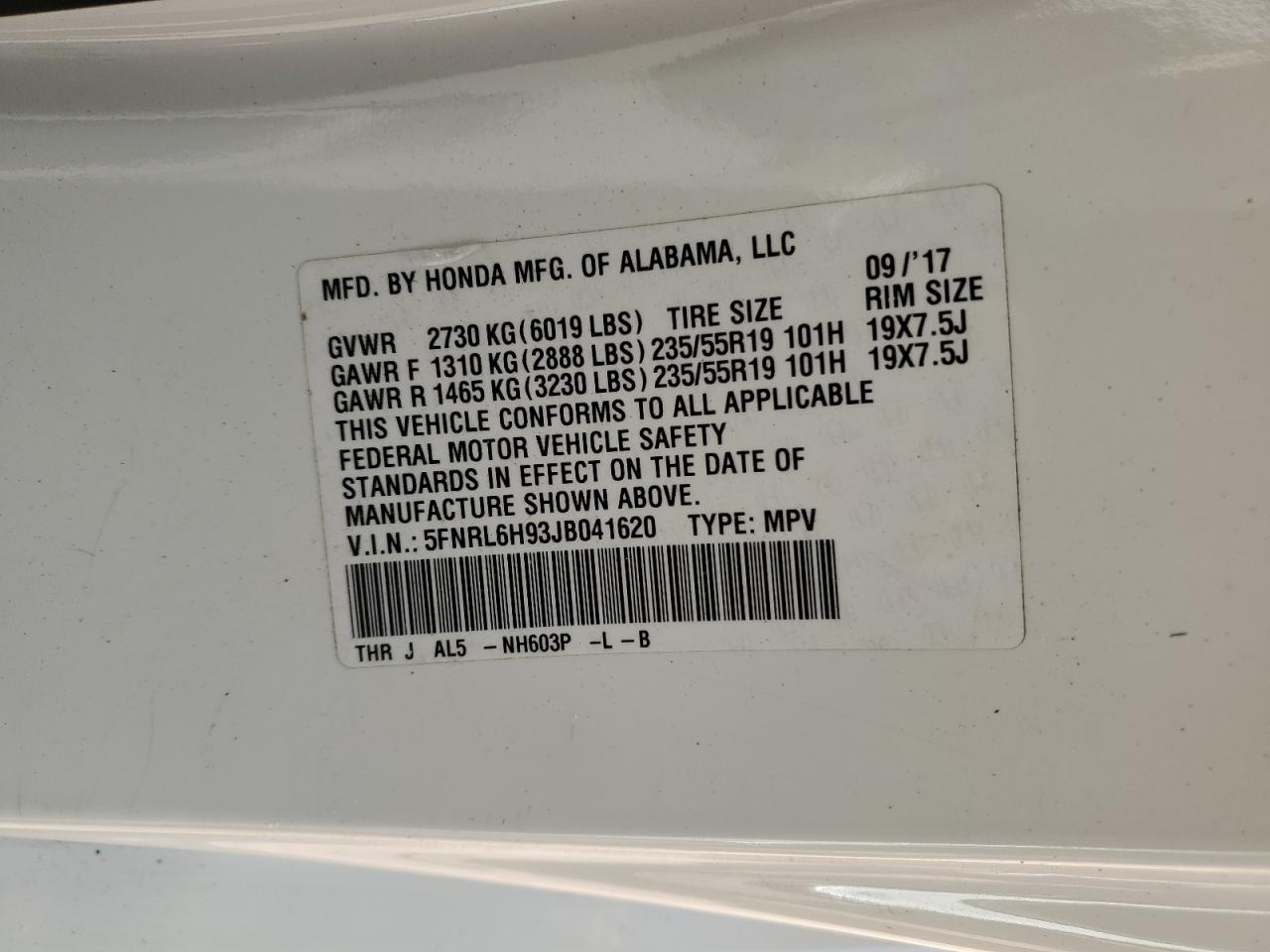 2018 Honda Odyssey - Image 15