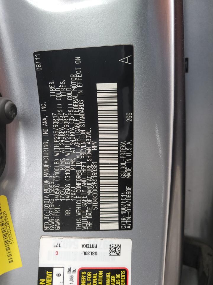 2011 Toyota Sienna Le VIN: 5TDKK3DC2BS169381 Lot: 86592064