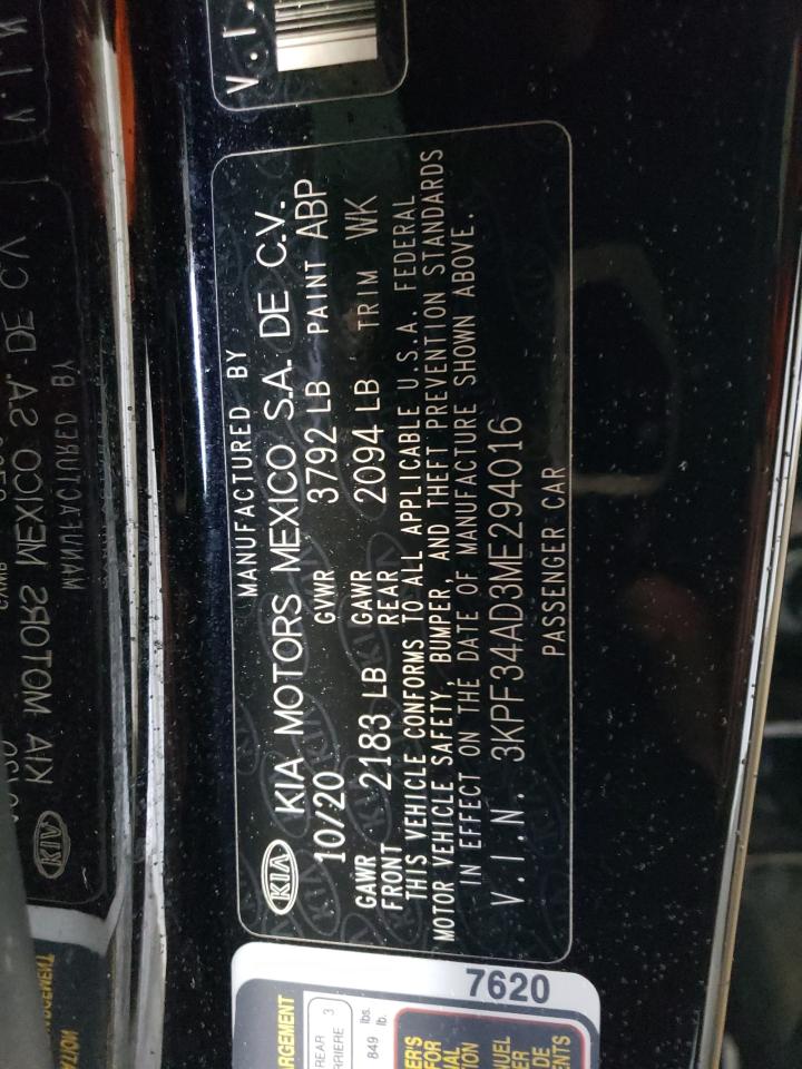 2021 Kia Forte Gt Line VIN: 3KPF34AD3ME294016 Lot: 86732104