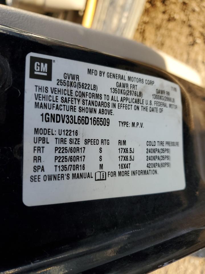 2006 Chevrolet Uplander Lt VIN: 1GNDV33L66D166509 Lot: 86800014