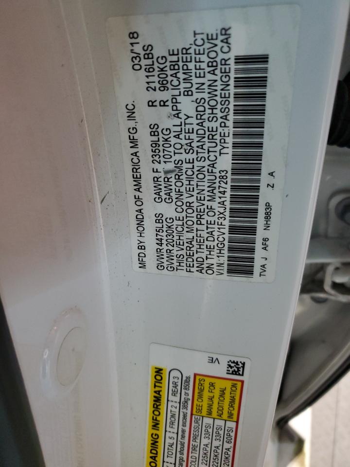 VIN 1HGCV1F3XJA147283 2018 HONDA ACCORD no.12