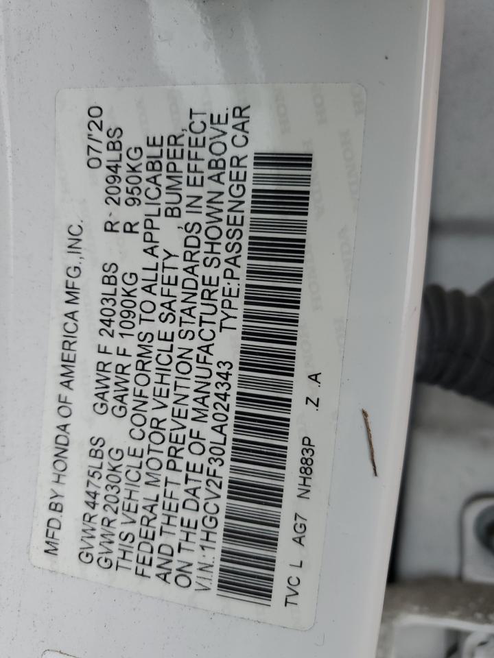 1HGCV2F30LA024343 HONDA ACCORD 2020