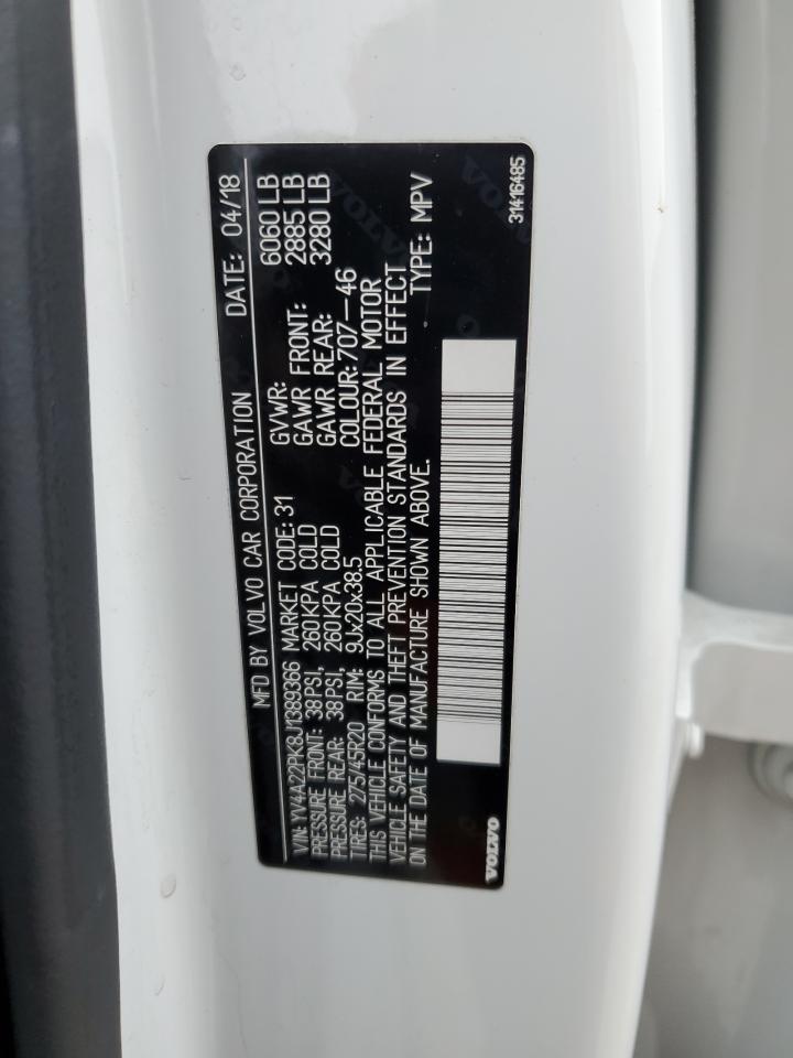 2018 Volvo Xc90 T6 VIN: YV4A22PK8J1389366 Lot: 86246824