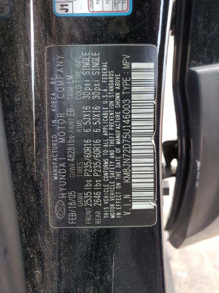 2005 Hyundai Tucson Gls VIN: KM8JN72D75U146003 Lot: 85738764