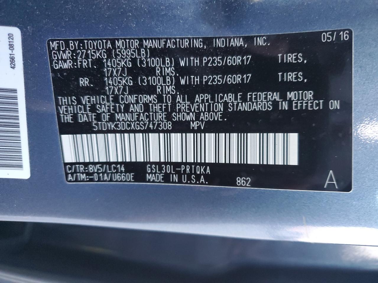 2016 Toyota Sienna - Image 14