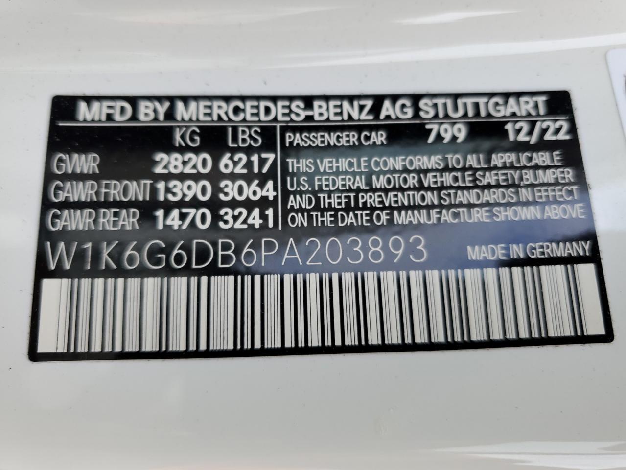 VIN W1K6G6DB6PA203893 2023 MERCEDES-BENZ S-CLASS no.13