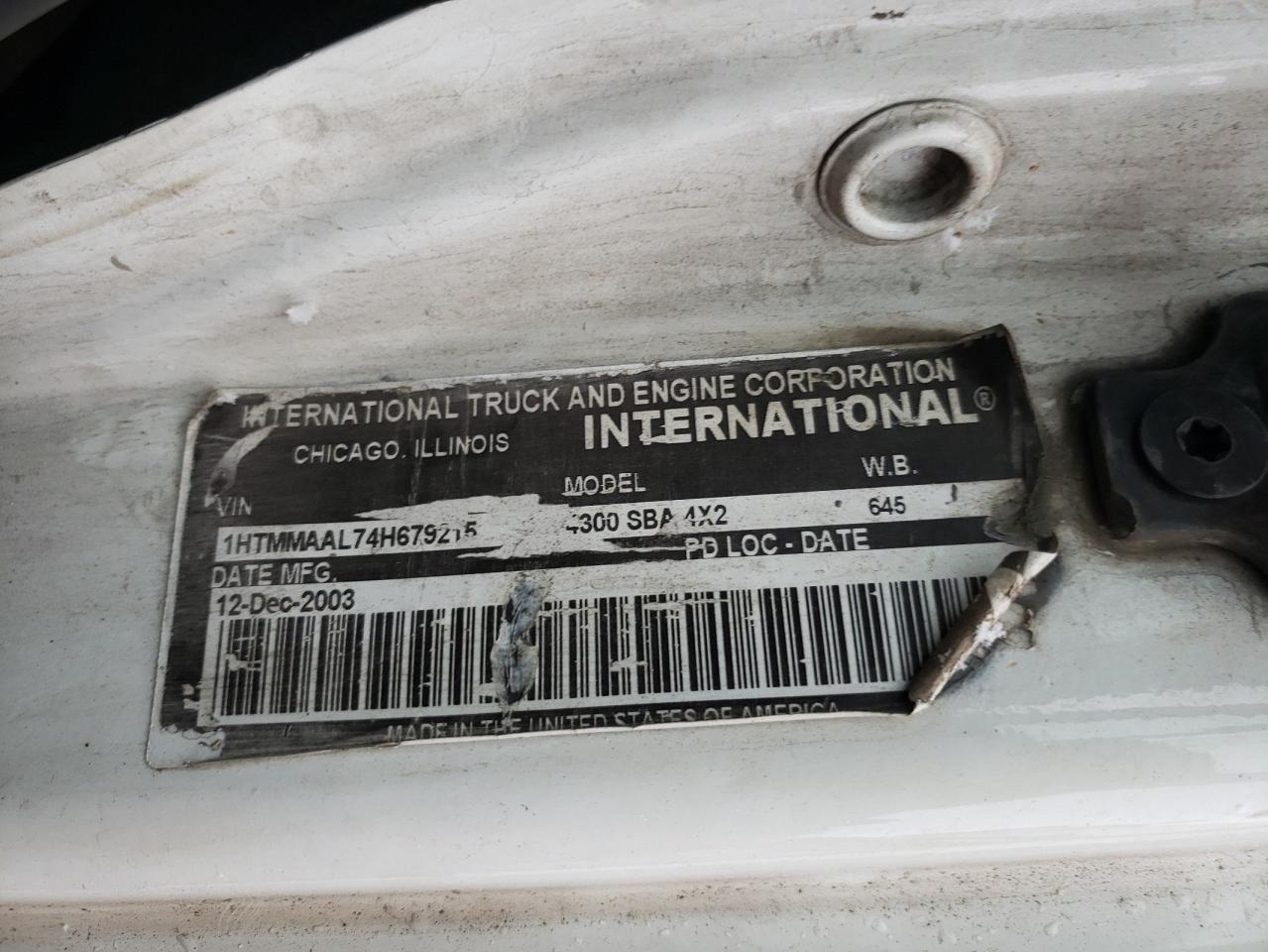 2004 International 4000 4300 VIN: 1HTMMAAL74H679215 Lot: 85454704