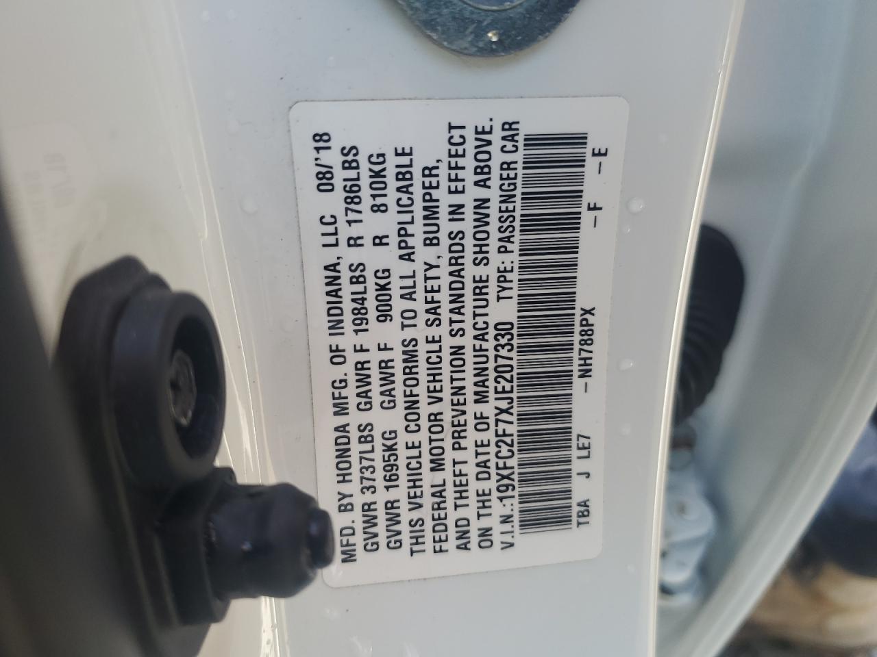 19XFC2F7XJE207330 - 2018 Honda CIVIC - #undefined