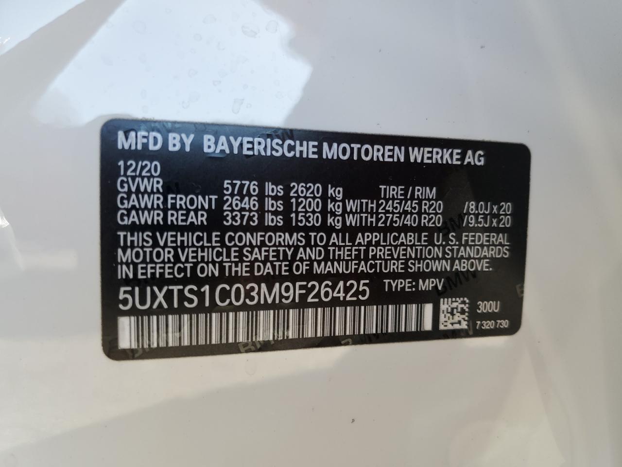 5UXTS1C03M9F26425 2021 BMW X3 - Image 15