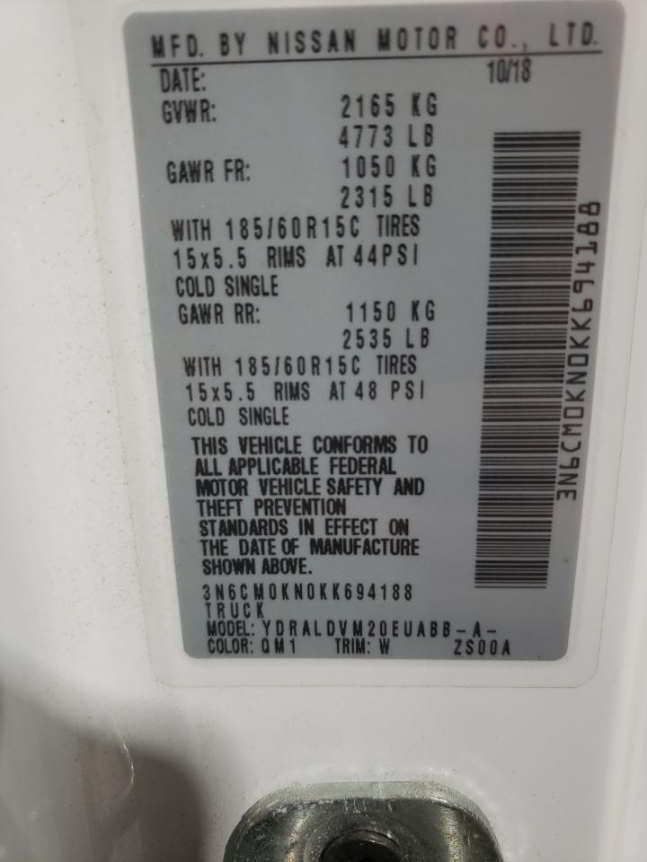 2019 Nissan Nv200 2.5S VIN: 3N6CM0KN0KK694188 Lot: 83875624