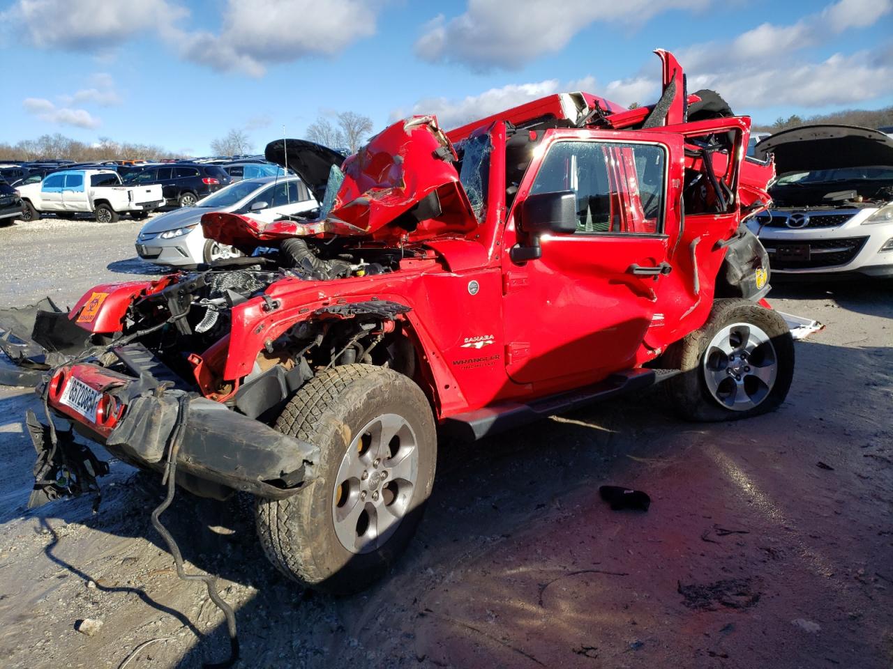 2017 Jeep Wrangler Unlimited Sahara за продажба в West Warren, MA - Rollover