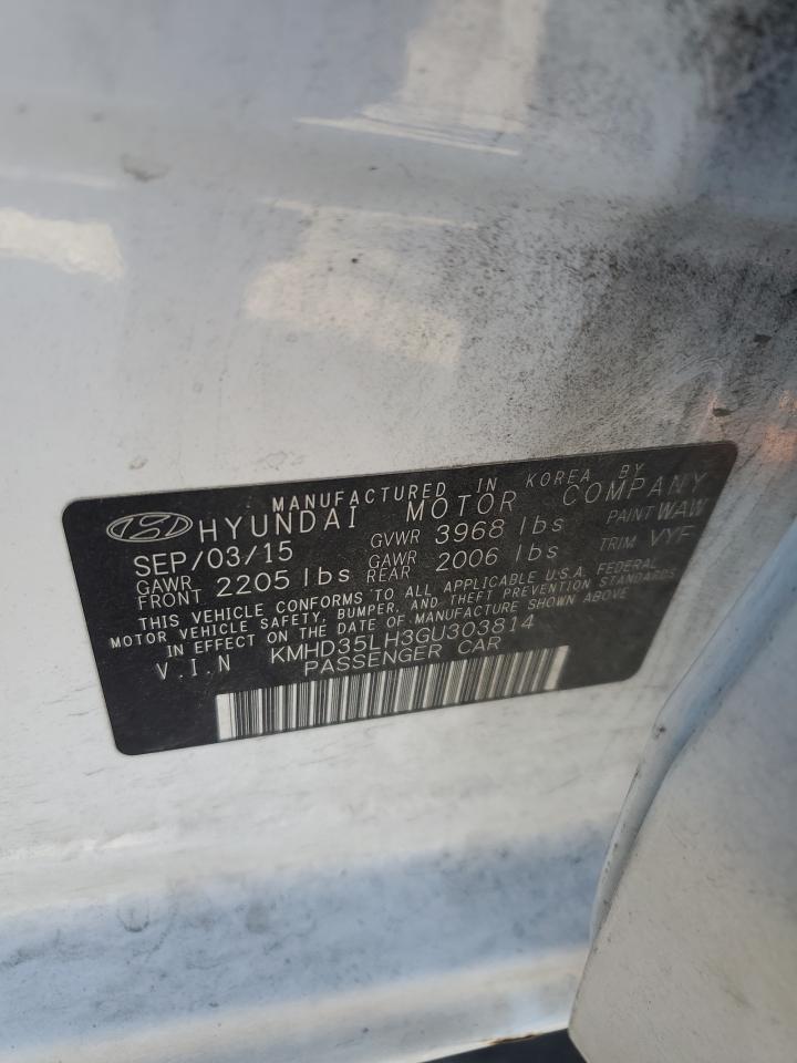 VIN KMHD35LH3GU303814 2016 HYUNDAI ELANTRA no.13