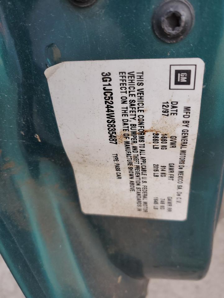 1998 Chevrolet Cavalier VIN: 3G1JC5244WS835487 Lot: 82807634