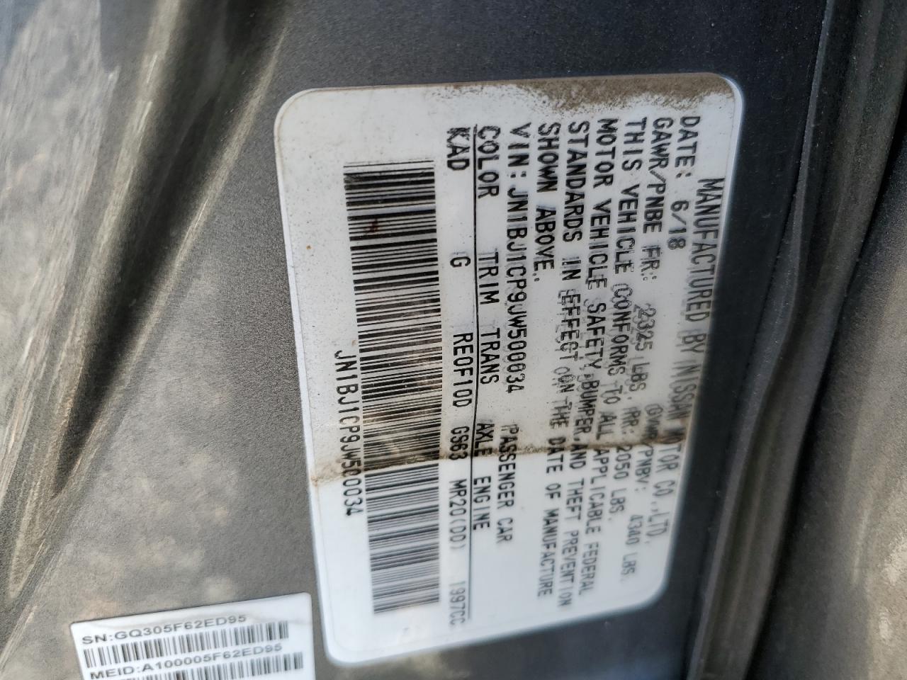 JN1BJ1CP9JW500034 NISSAN ROGUE 2018