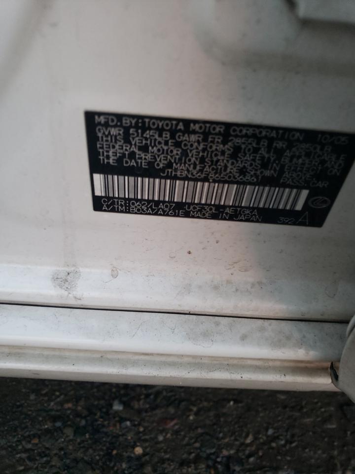 2006 Lexus Ls 430 VIN: JTHBN36F865036861 Lot: 86426494