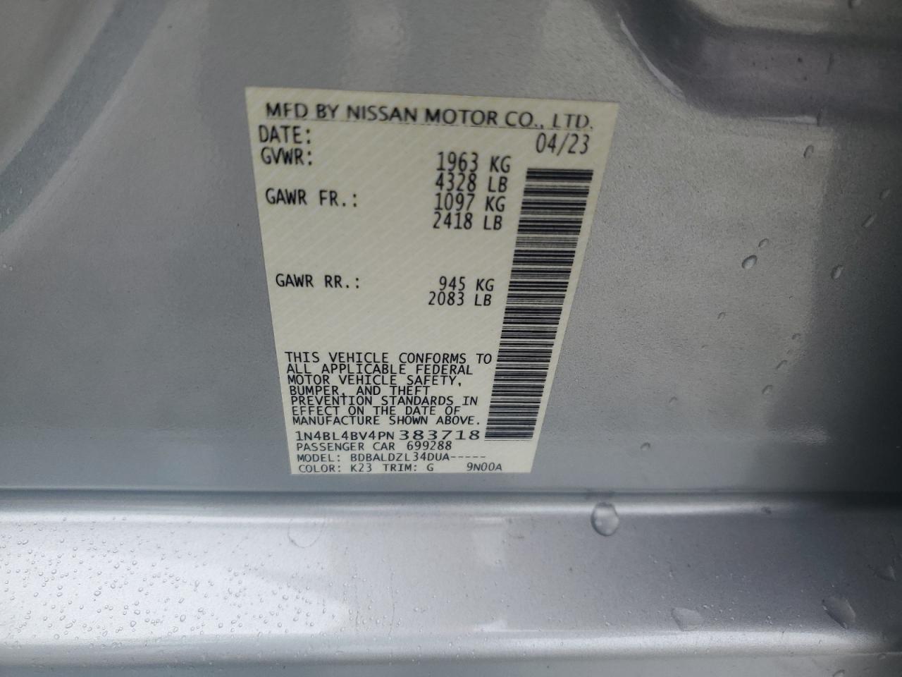 1N4BL4BV4PN383718 NISSAN ALTIMA 2023