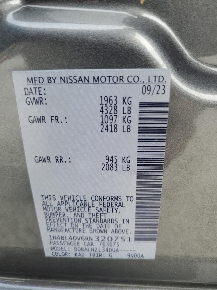 VIN 1N4BL4DV6RN320751 2024 NISSAN ALTIMA no.12