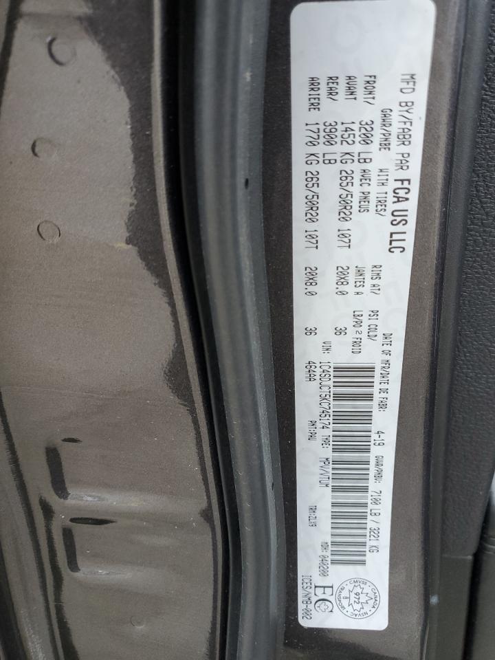 2019 Dodge Durango R/T VIN: 1C4SDJCT5KC745174 Lot: 85426984