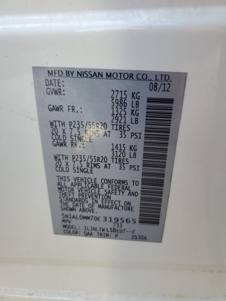 2013 Infiniti Jx35 VIN: 5N1AL0MM7DC319565 Lot: 82889694