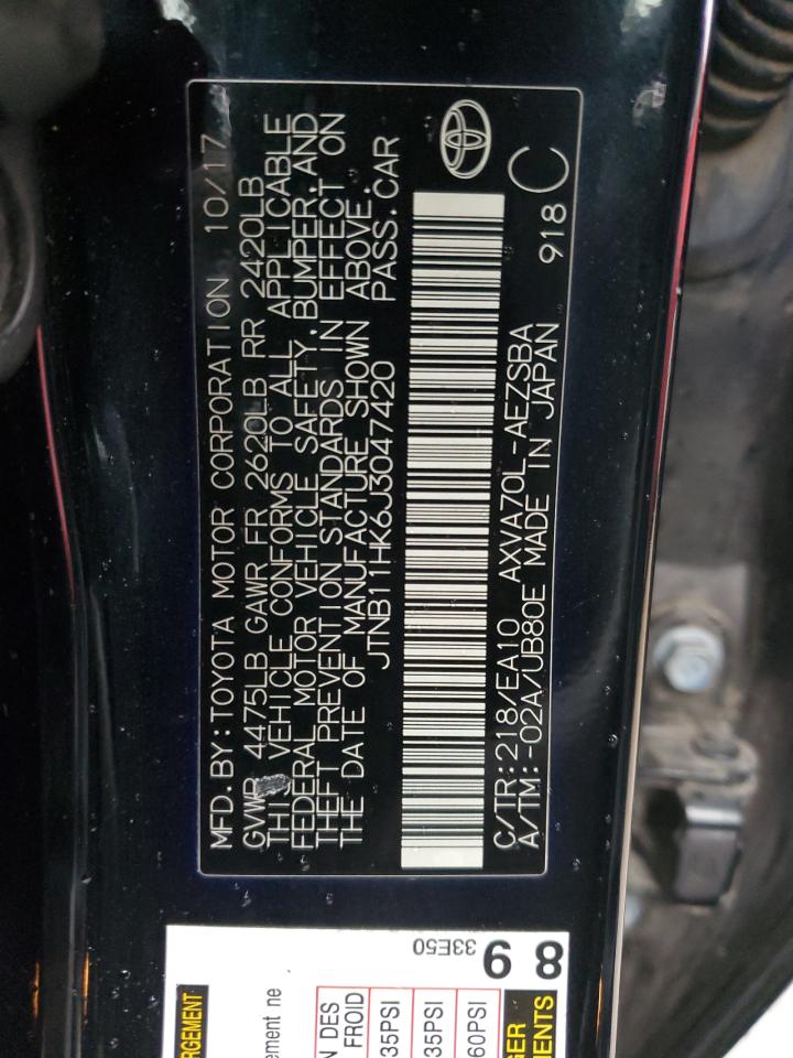 JTNB11HK6J3047420 TOYOTA CAMRY 2018