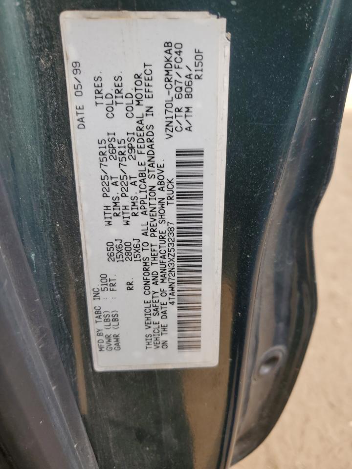 1999 Toyota Tacoma Xtracab VIN: 4TAWN72N3XZ532387 Lot: 83996634